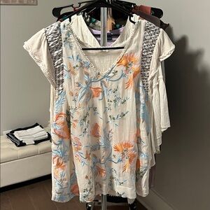Freida Floral Top in Ivory with Embroidery from Anthropologie - Size M